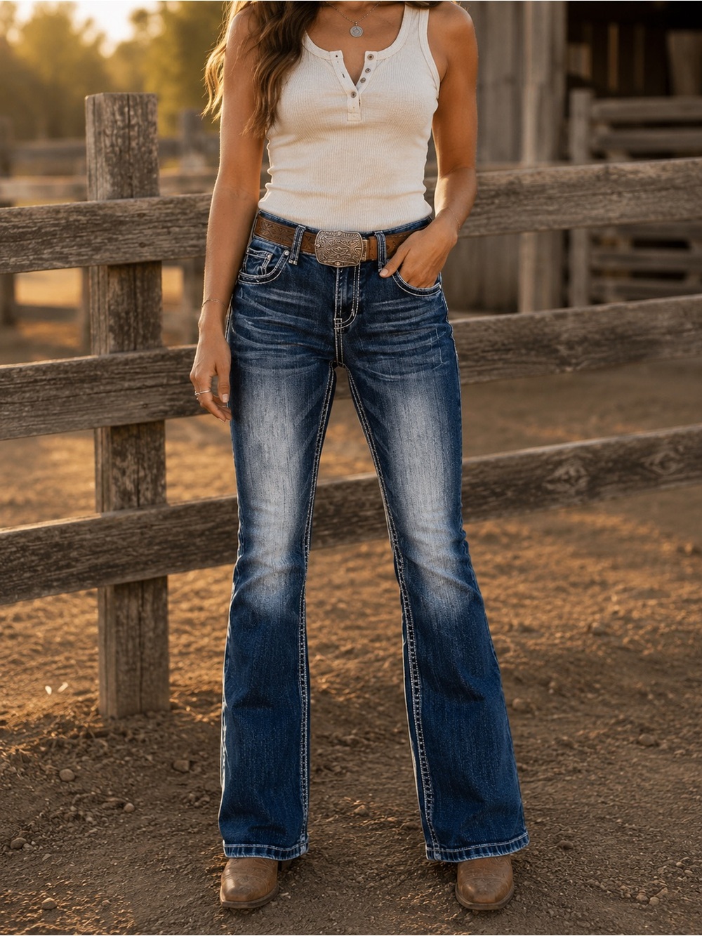 Cowgirl Tuff Houston Bootcut Jeans Western Rodeo Cowgirl Denim 30
